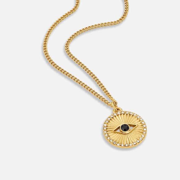 Evil Eye‎ 18K Gold Plated Zircon Pendant Necklace Protection - Picture 3 of 14